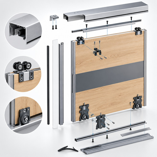 Wardrobe sliding door track - sliding,