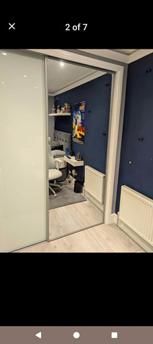 Sliding wardrobe doors - sliding, silver